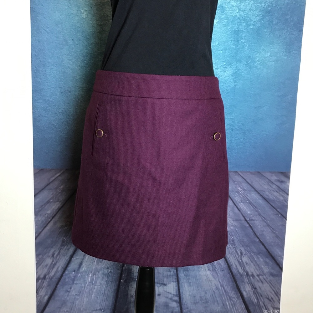 LOFT Purple Career Mini Skirt  Size 6P